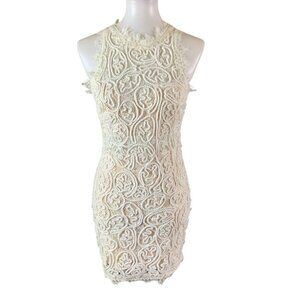 A.Peach‎ White Lace Sleeveless Bodycon Dress Cocktail Small
